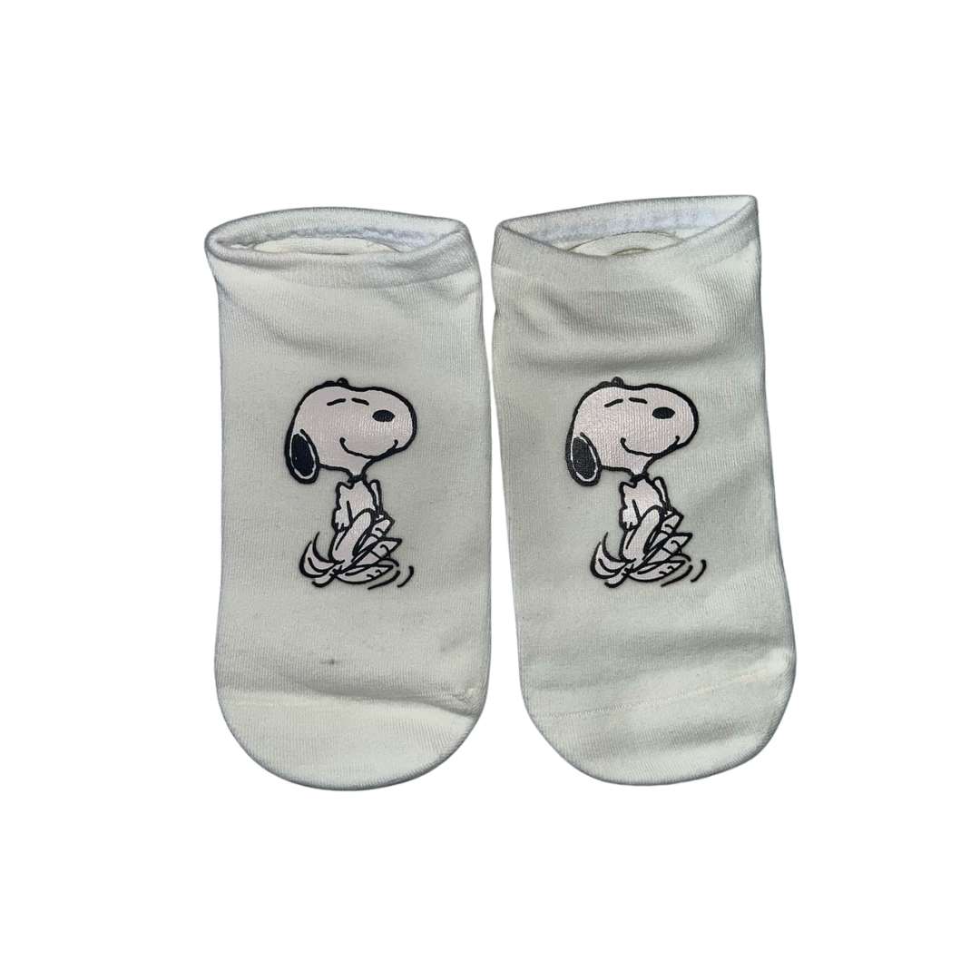 calcetines blancos de boca corta con estampado de Snoopy 32-40