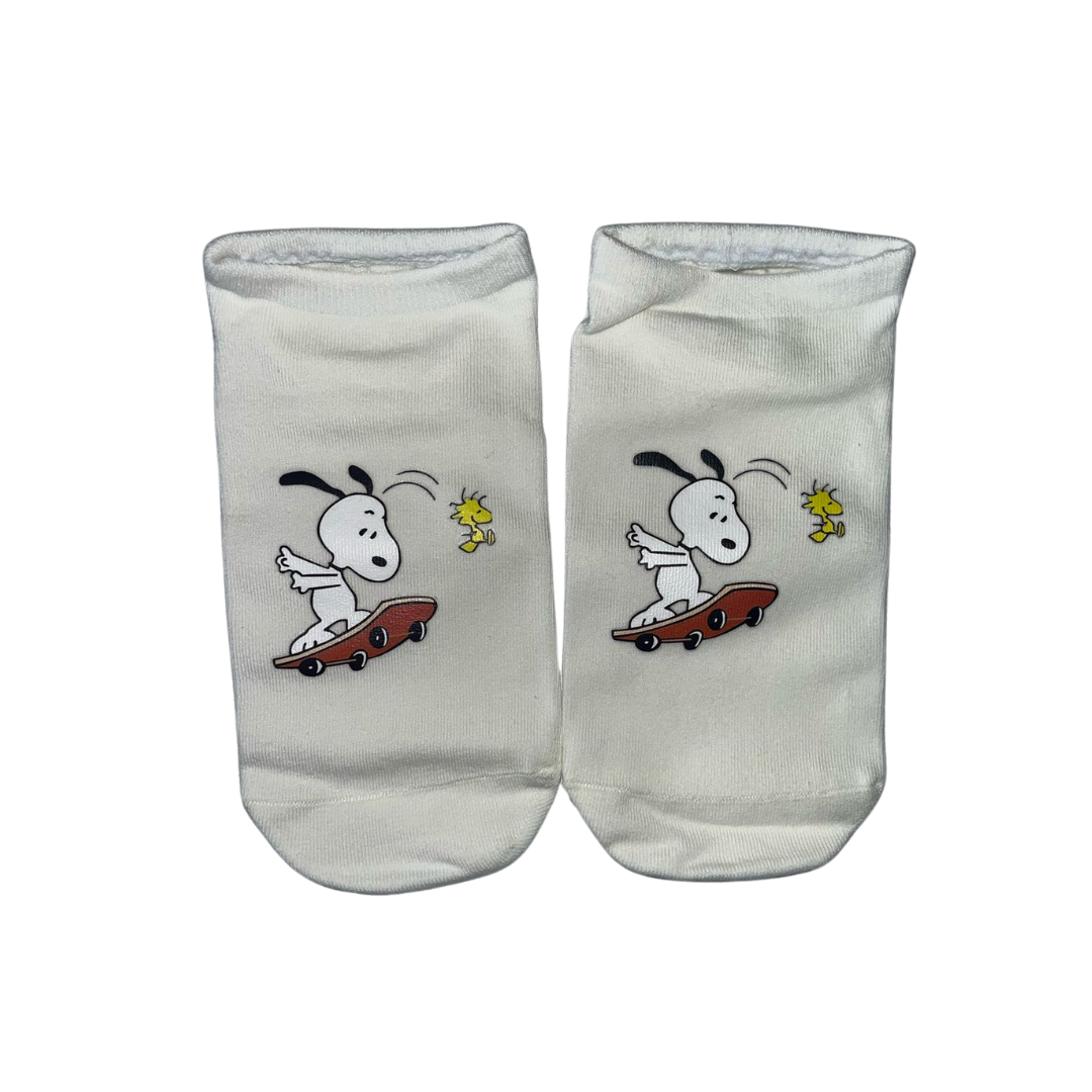 calcetines blancos de boca corta con estampado de Snoopy skater 32-40