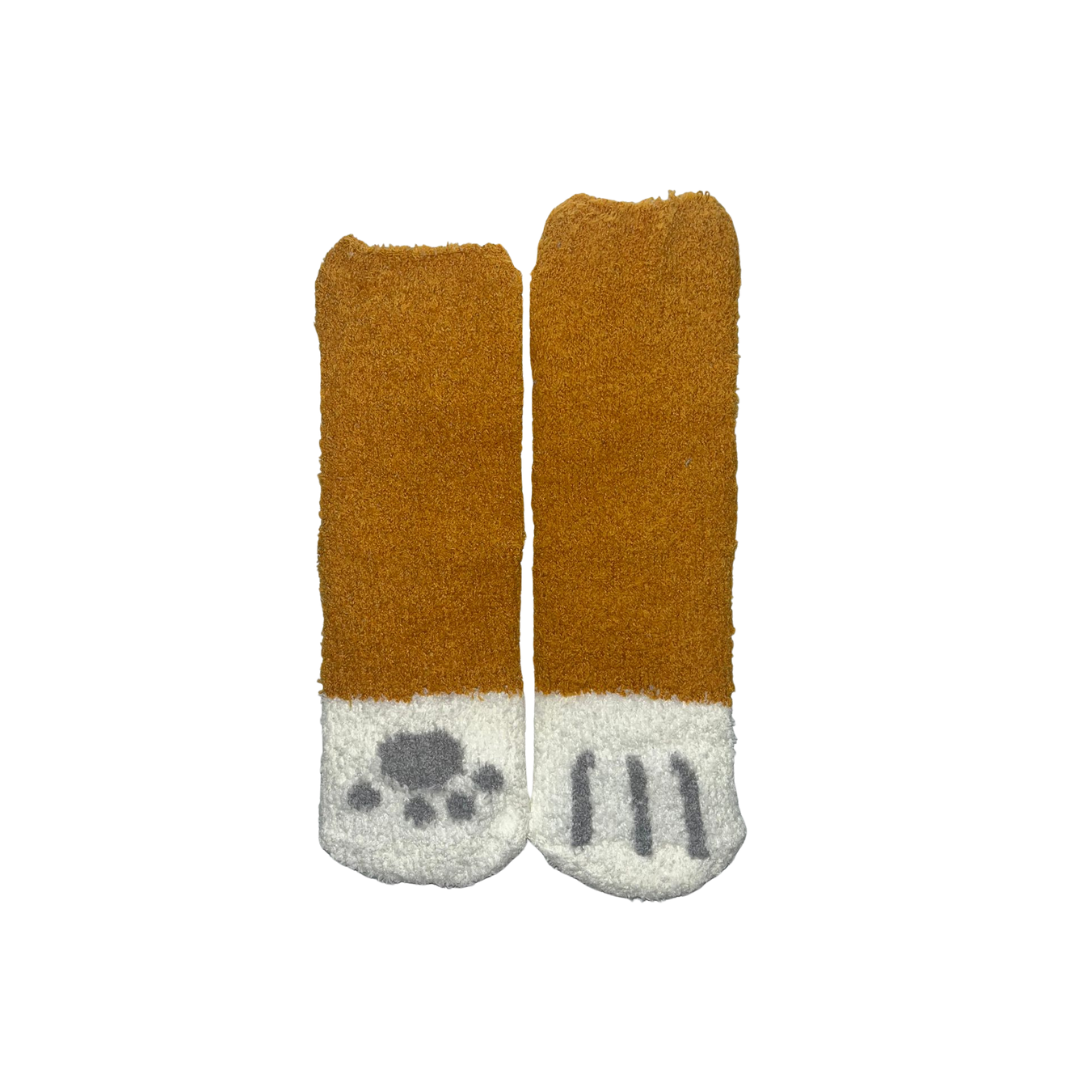 Calcetines patitas de gato naranja mujer  35-43
