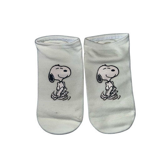 calcetines blancos de boca corta con estampado de Snoopy 32-40