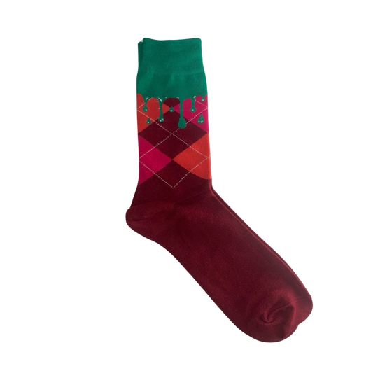 Calcetines clásicos rombos rojo y verde  35-43